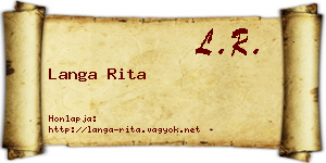 Langa Rita névjegykártya